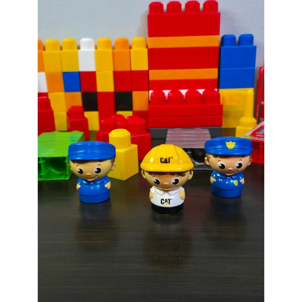 Mega Bloks First Builders Mixed Lot CAT Construction Police Fire Station Figures
